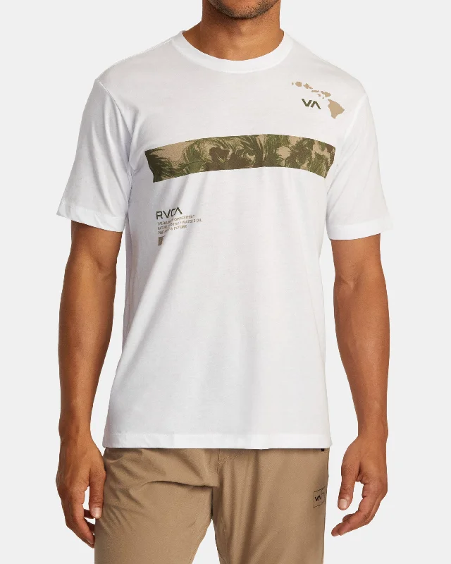 Men’s short-sleeve fizz polos-Hawaii Bar Tree Tee - White