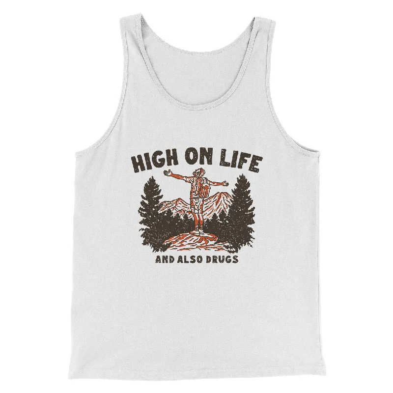 Men’s short-sleeve nape polos-High On Life And Also Drugs Men/Unisex Tank Top