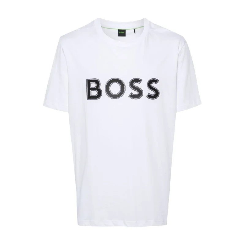 Men’s short-sleeve oriole polos-Hugo Boss Men's Tee 1 Logo Short Sleeve Crew Neck T-Shirt, White