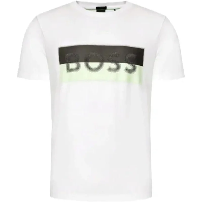 Men’s short-sleeve quill tops-Hugo Boss Men's Tee 9 Short Sleeve Logo T-Shirt, White