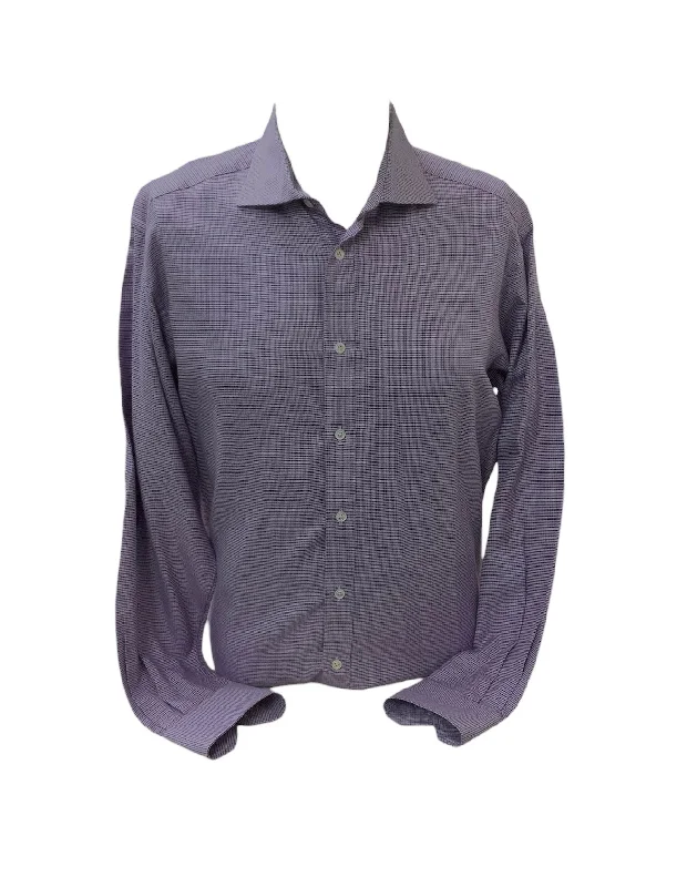 Men's vibrant duo-tone shirts-Ike Behar Men's Shirt Purple M