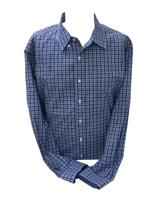 Men's relaxed tussah shirts-Jos A Bank Men's Shirt Blue Multi XL