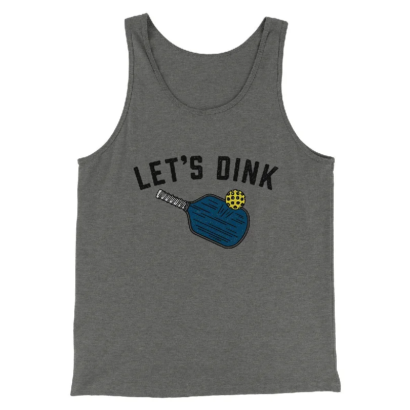 Men’s short-sleeve elm tops-Let’s Dink Men/Unisex Tank Top