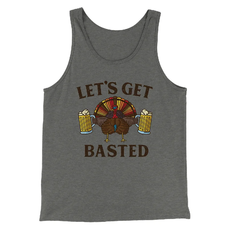 Men’s short-sleeve idle shirts-Let's Get Basted Funny Thanksgiving Men/Unisex Tank Top