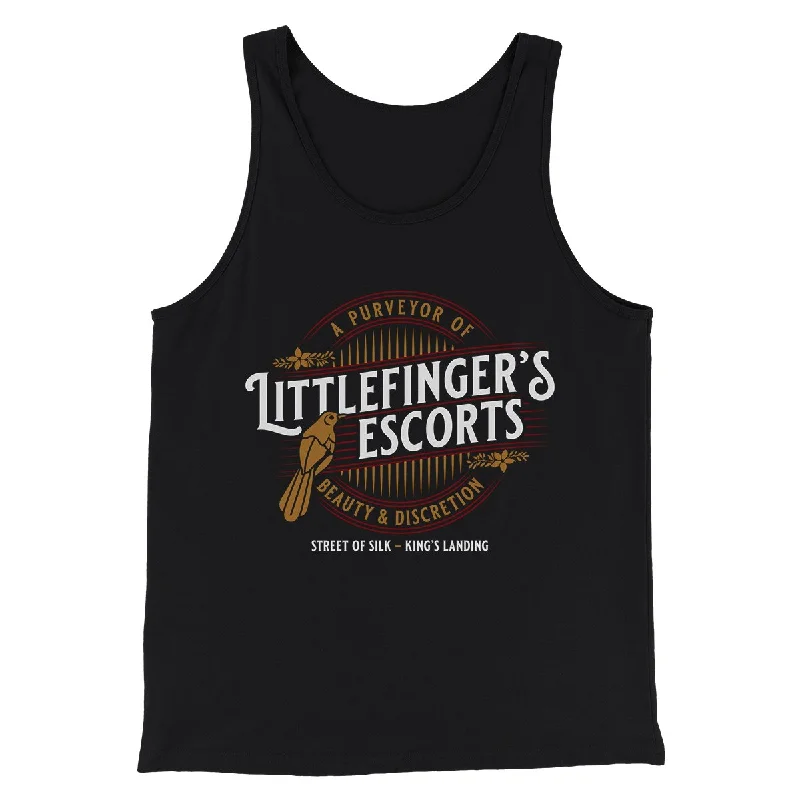 Men’s short-sleeve urn shirts-Littlefinger's Escorts Men/Unisex Tank Top