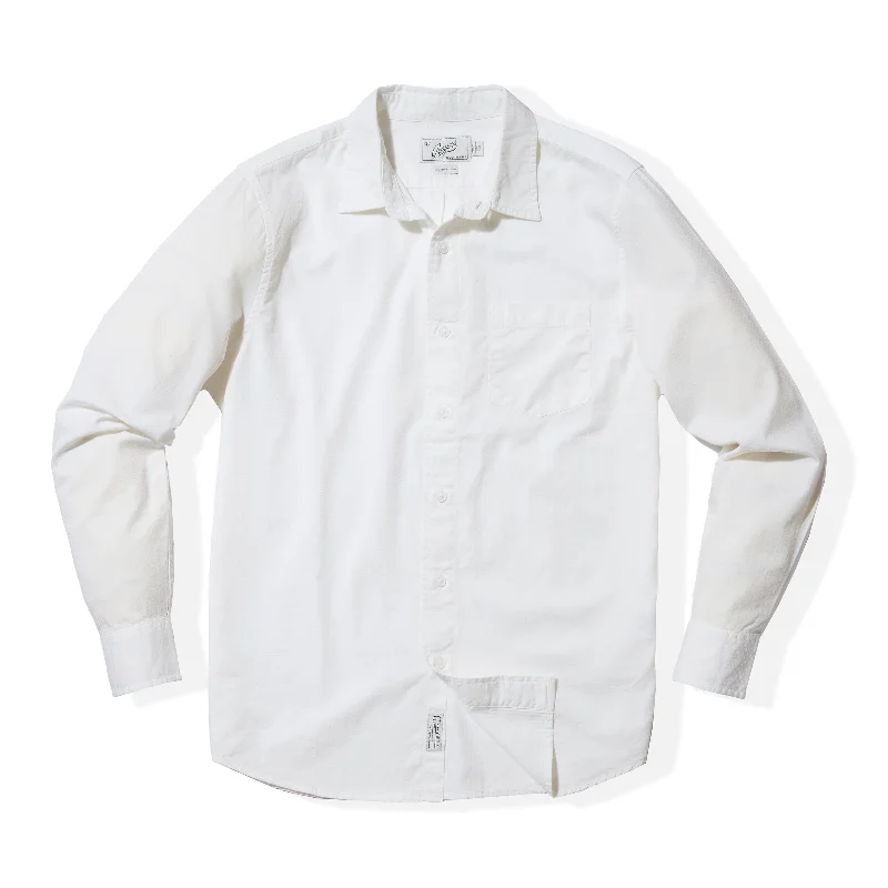 Men’s short-sleeve etch shirts-Lorenzo Dobby Weave Shirt - White