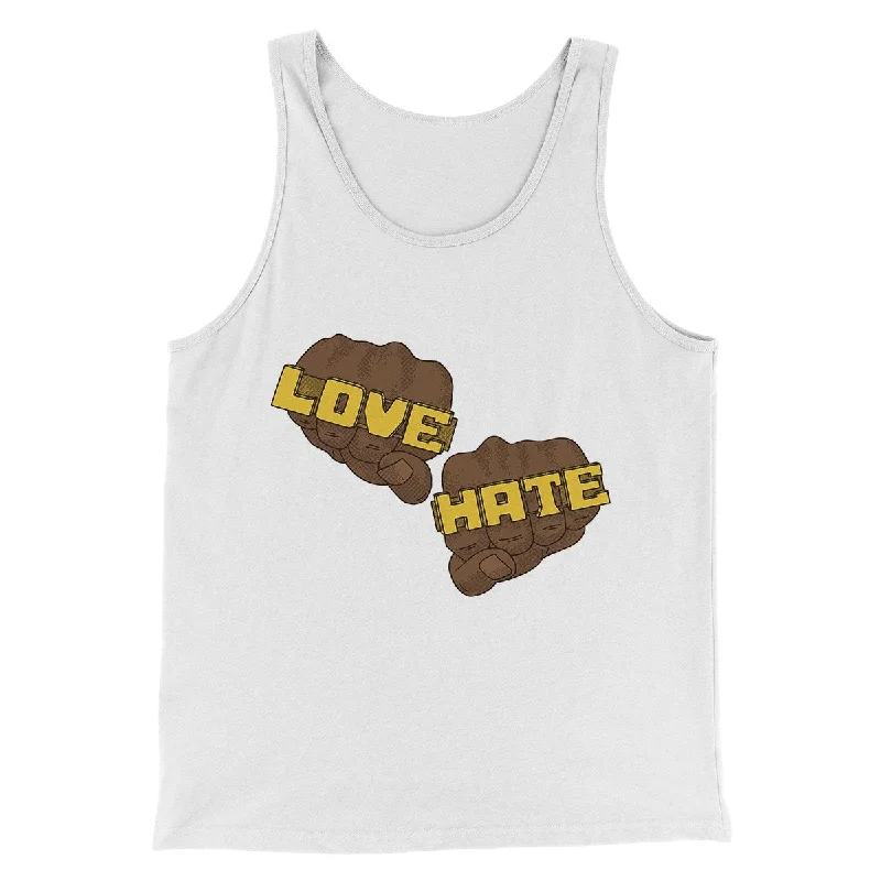 Men’s short-sleeve rime tops-Love Hate Funny Movie Men/Unisex Tank Top