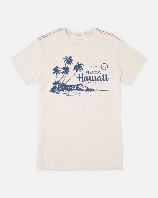 Men’s short-sleeve hued tops-Luau Vista Tee - Antique White