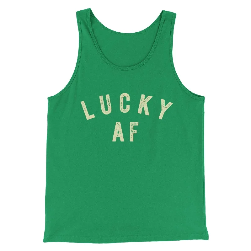 Men’s short-sleeve pelt tops-Lucky AF Men/Unisex Tank Top