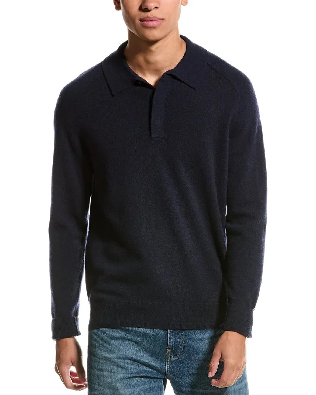 Men’s short-sleeve wisp shirts-Magaschoni Cashmere Polo Sweater