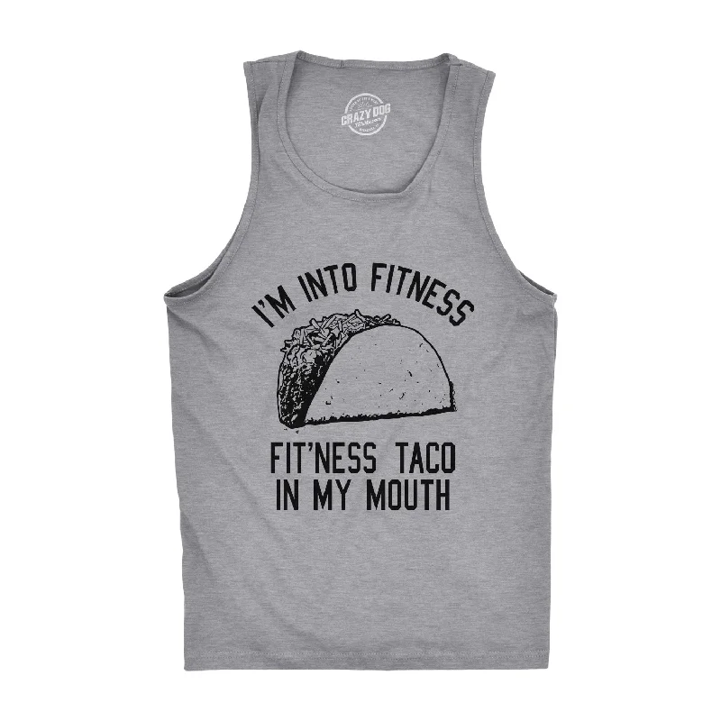 Men’s short-sleeve apex tees-Mens Fitness Taco In My Mouth Tanktop Funny Shirt