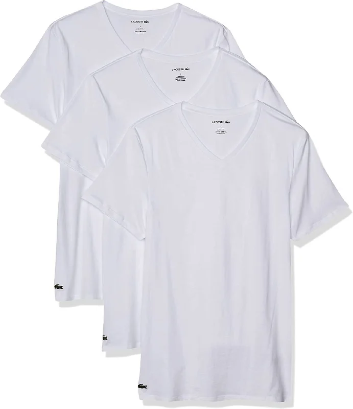 Men’s short-sleeve dapple tops-Men's Slim Fit V-Neck T-Shirts - 3 Pack In White