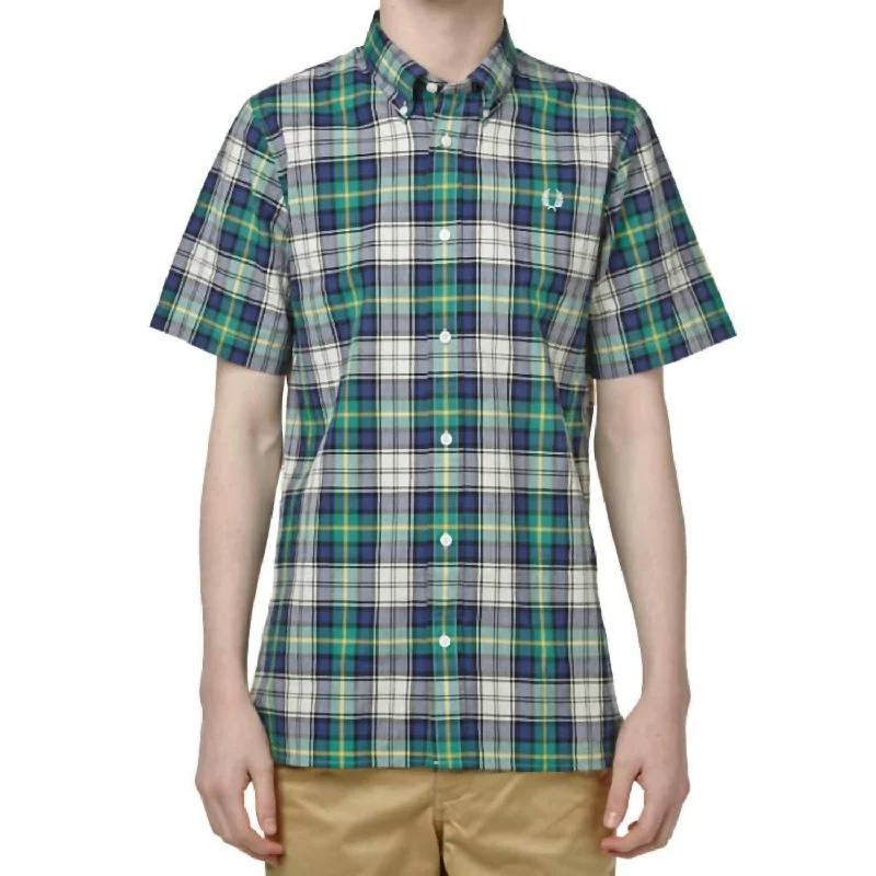 Men’s short-sleeve umber tops-Men's Spring Shirt In Tartan