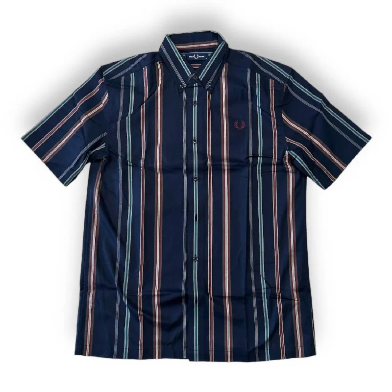 Men’s short-sleeve wisp shirts-Men's Stripe Shirt In Navy