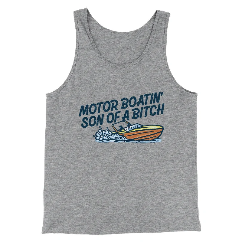 Men’s short-sleeve rime polos-Motor Boatin’ Son Of A Bitch Men/Unisex Tank Top