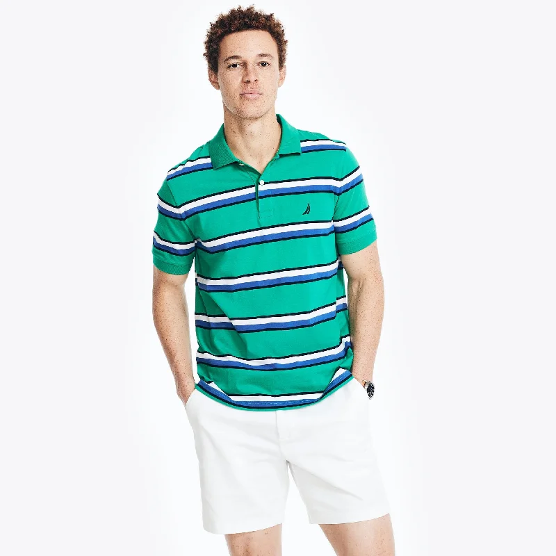 Men’s short-sleeve elm tops-Nautica Classic Fit Striped Polo