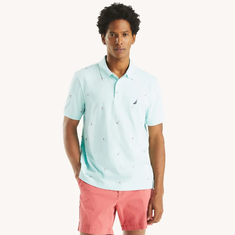 Men’s short-sleeve wisp shirts-Nautica Mens Classic Fit Printed Polo