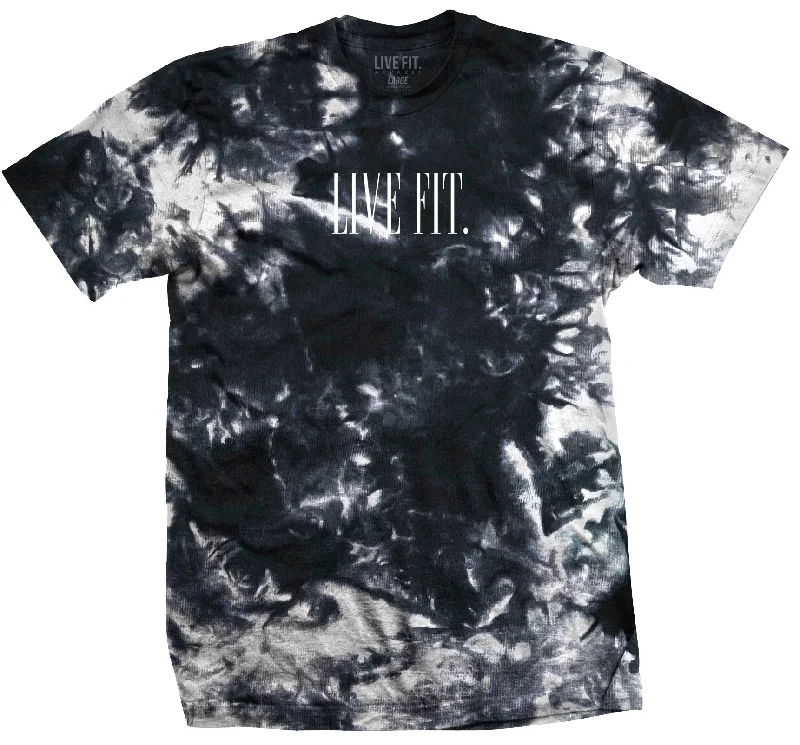 Men’s short-sleeve dapple tops-Offset Tie Dye Tee - Frostbite/White