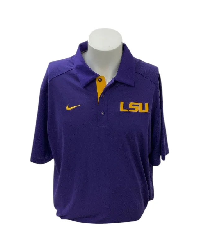 Men’s short-sleeve verge tees-Nike Men's LSU Polo Purple XL