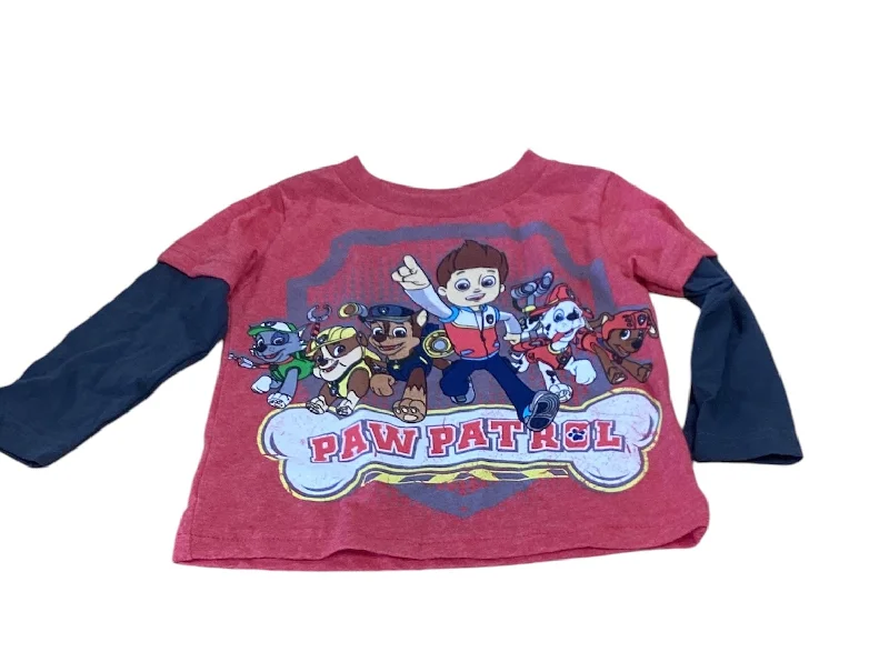 Men's casual fleck-knit shirts-Paw Patrol Boys Red Shirt 12m