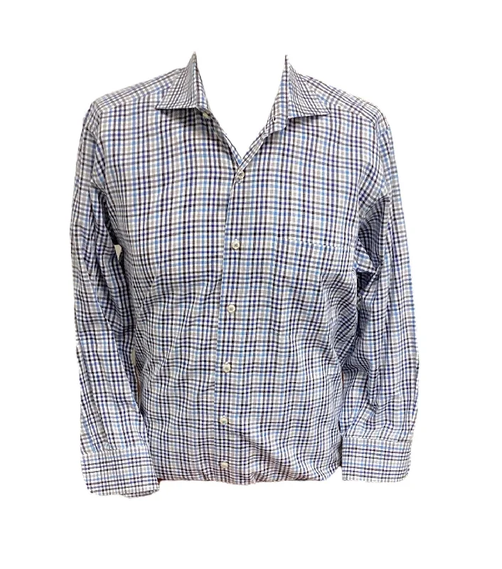 Men's relaxed armure shirts-Peter Millar Men's Shirt Blue M