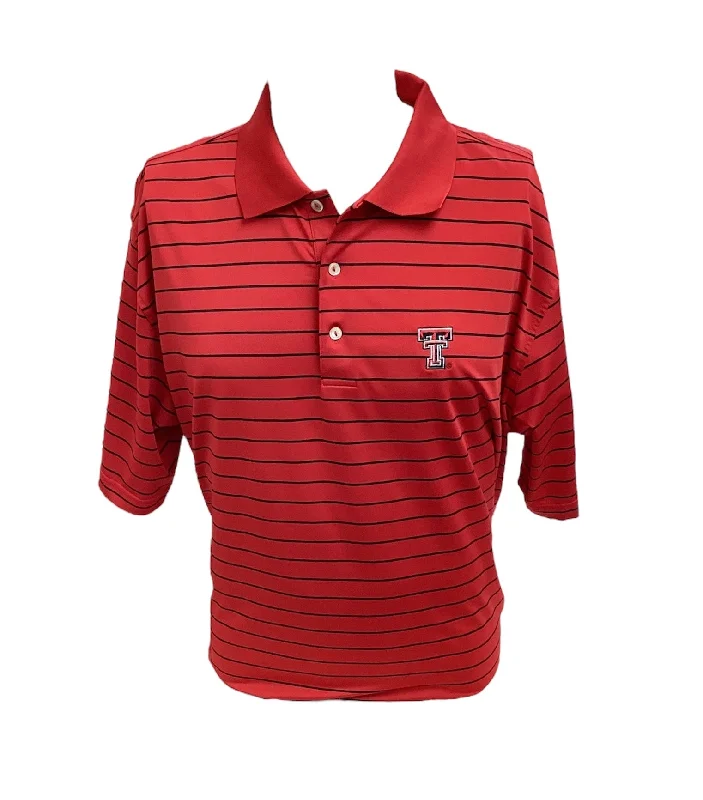 Men’s short-sleeve kite tees-Peter Millar Men's TX Tech Polo Red XL