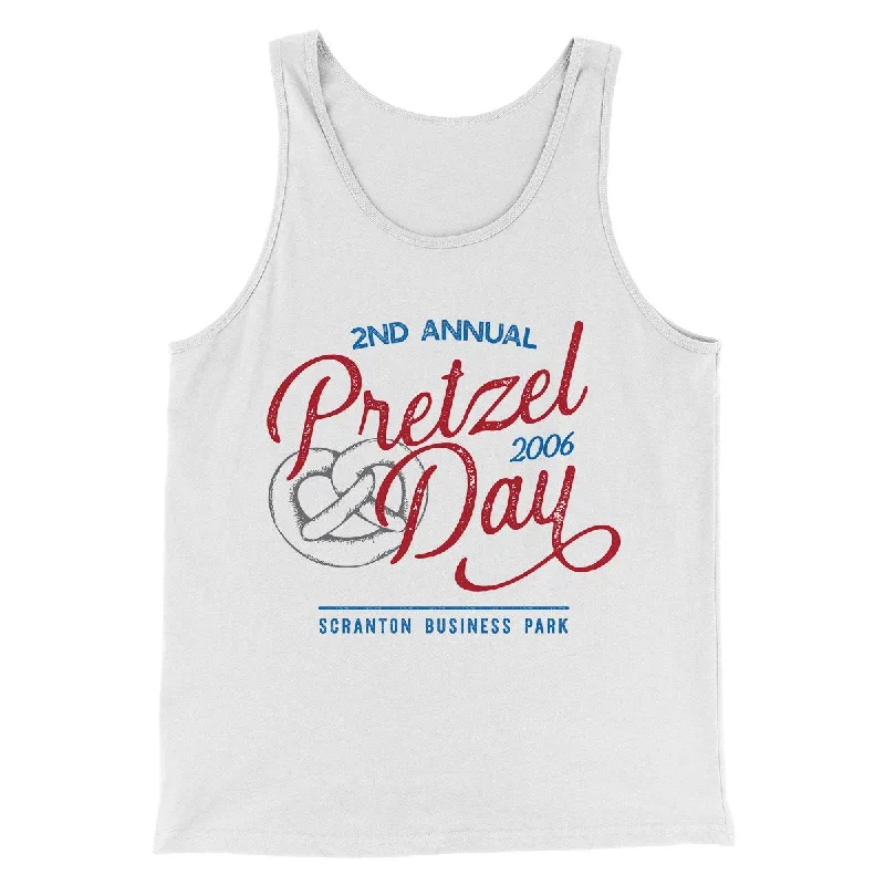 Men’s short-sleeve lilt tops-Pretzel Day Men/Unisex Tank Top