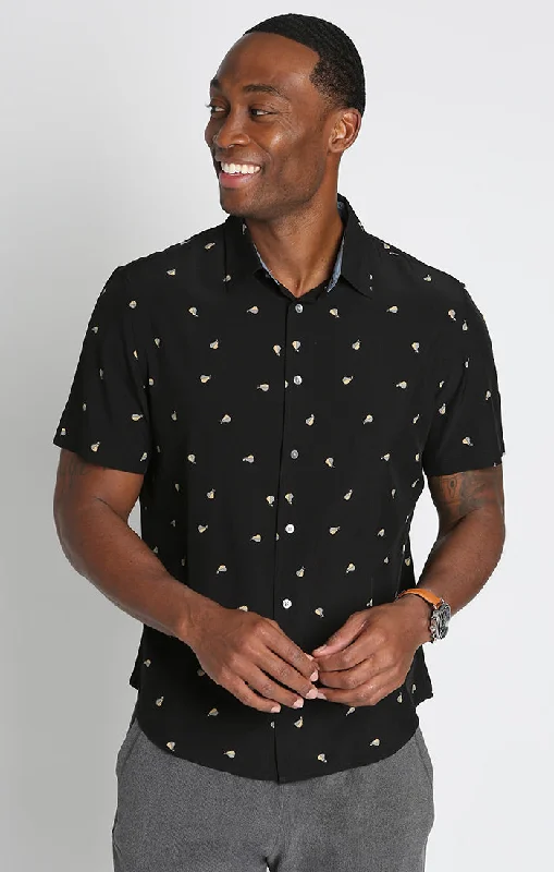 Men's rugged waxed shirts-Print Gravityless Short Sleeve Shirt