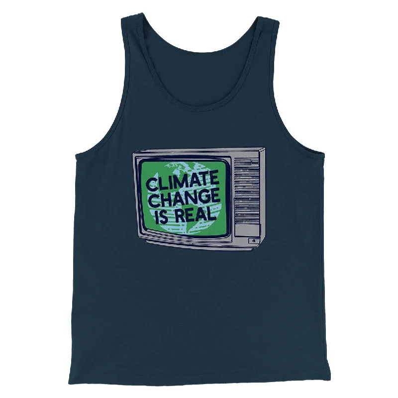 Men’s short-sleeve sable polos-PSA: Climate Change is Real Men/Unisex Tank Top