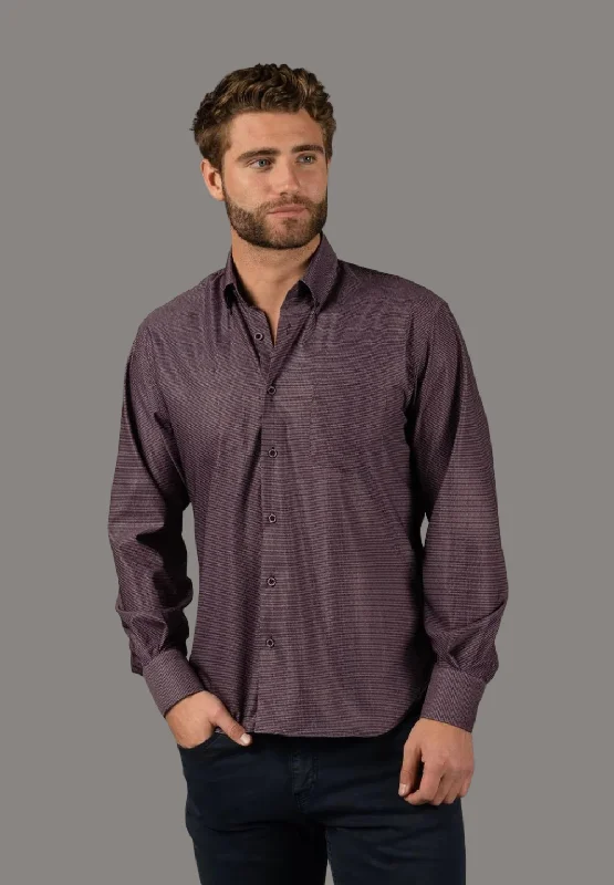 Men's formal gloss-edge shirts-Purple Dotted Shirt