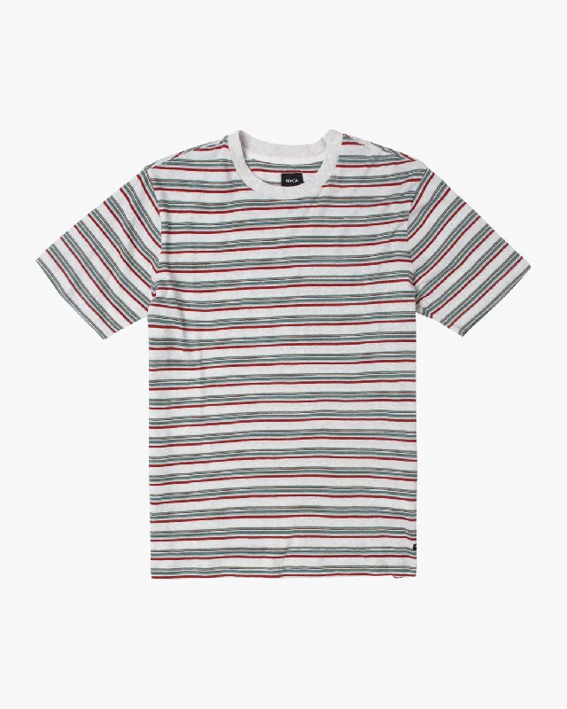 Men’s short-sleeve xeno polos-Ramshackle Micro Stripe Tee - Snow White