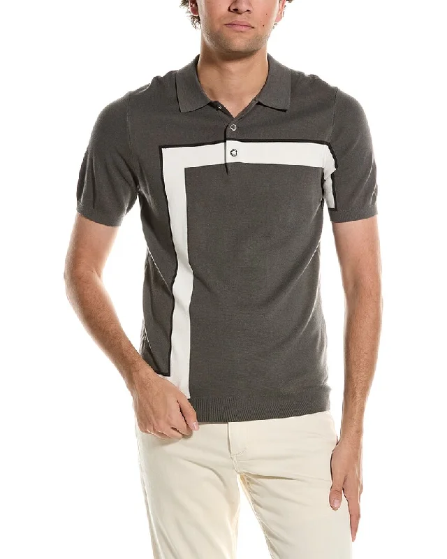 Men’s short-sleeve elm tops-Reiss Bello Striped Polo T-Shirt