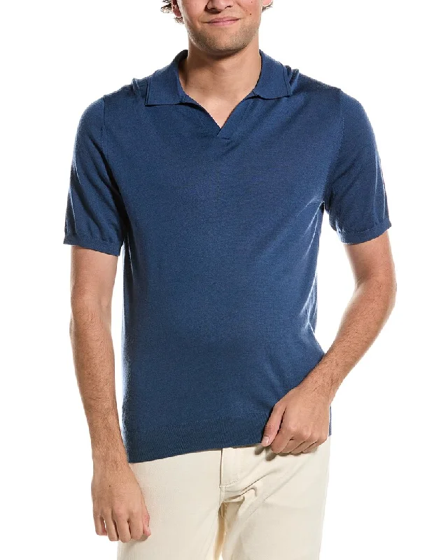 Men’s short-sleeve yarrow tops-Reiss Duchie Merino Wool Open Collar Polo Shirt