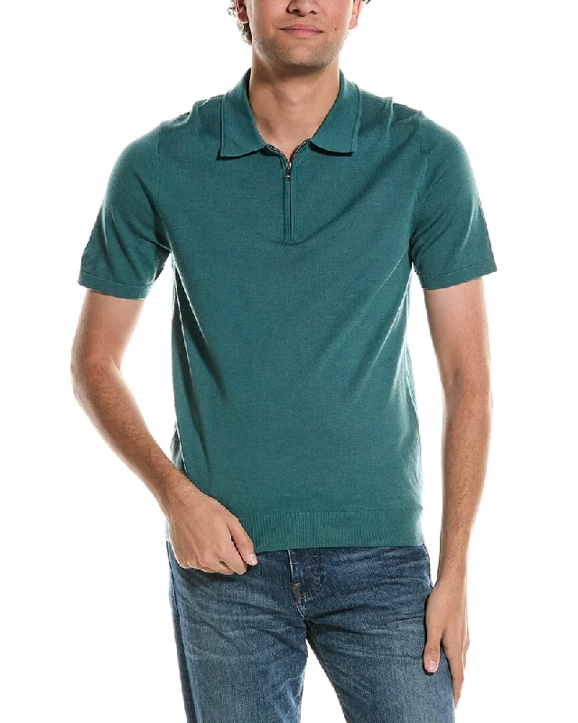 Men’s short-sleeve nook polos-Reiss Maxwell Merino Wool 1/2-Zip Polo Shirt