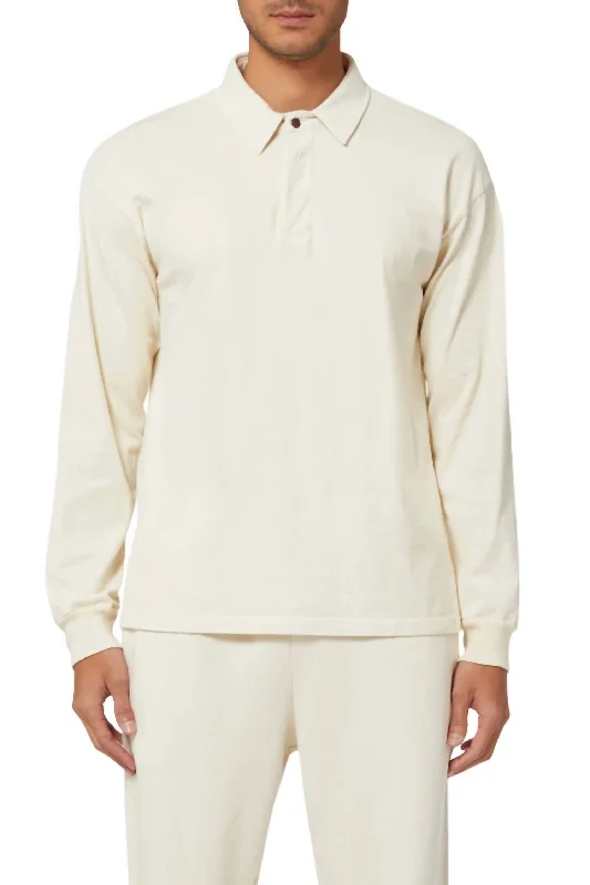 Men’s short-sleeve sable polos-Rugby Long Sleeve Shirt In Ivory