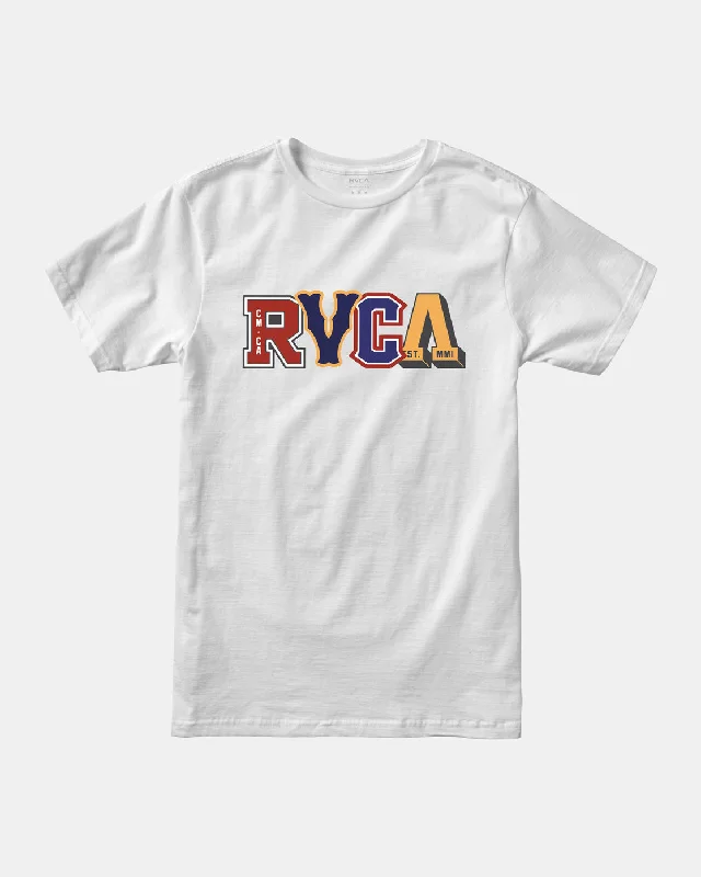 Men’s short-sleeve tilt polos-RVCA Letterman Tee - White