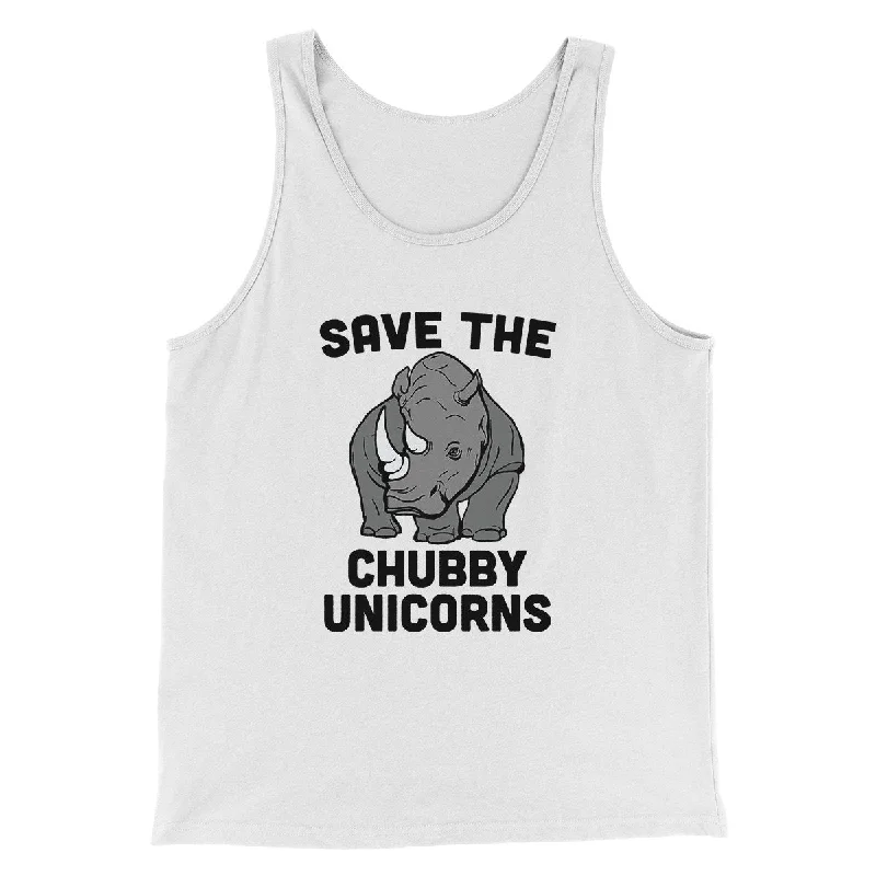 Men’s short-sleeve urn tees-Save The Chubby Unicorns Funny Men/Unisex Tank Top