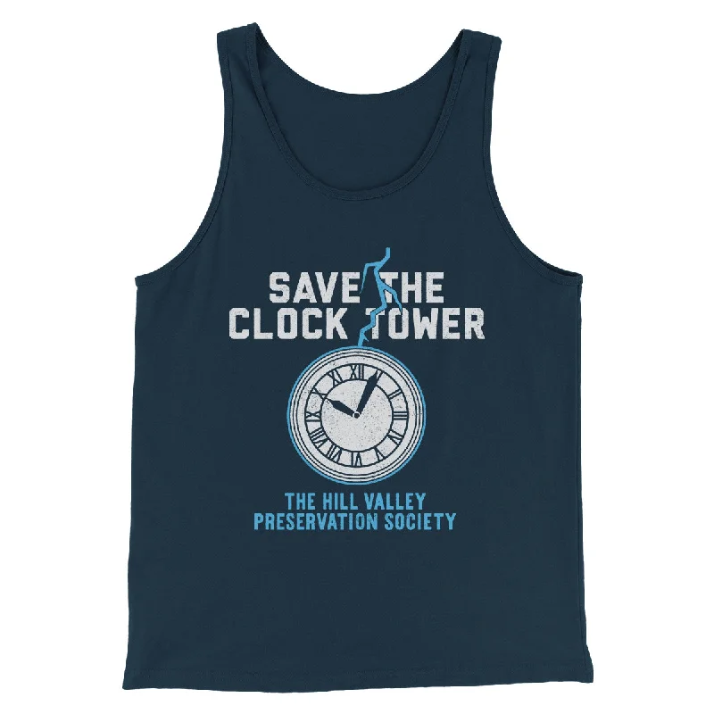 Men’s short-sleeve kink shirts-Save the Clock Tower Funny Movie Men/Unisex Tank Top