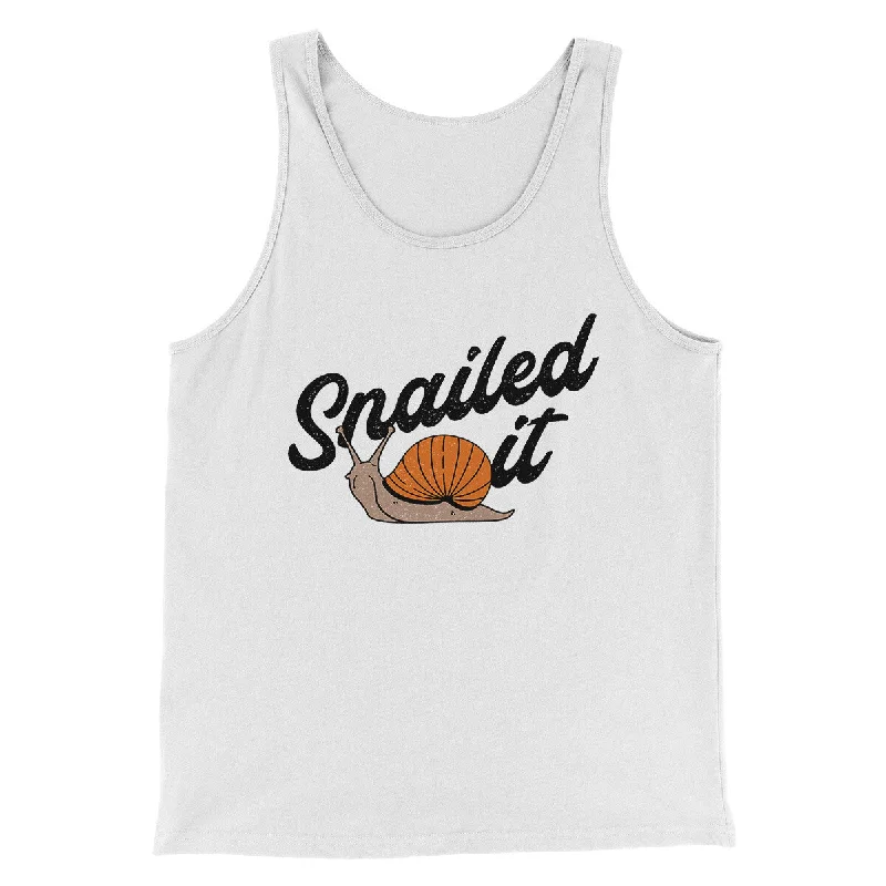 Men’s short-sleeve dapple tops-Snailed It Funny Men/Unisex Tank Top