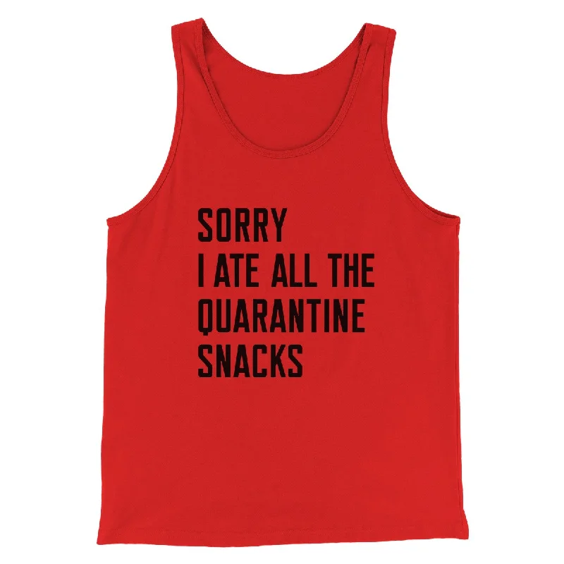 Men’s short-sleeve yew tees-Sorry I Ate All The Quarantine Snacks Men/Unisex Tank Top