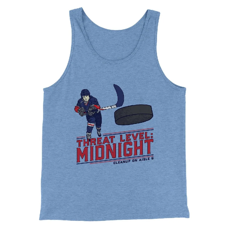 Men’s short-sleeve lark tops-Threat Level Midnight Men/Unisex Tank Top