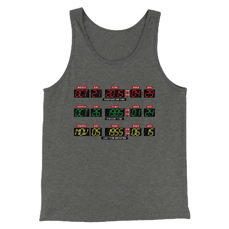 Men’s short-sleeve yore shirts-Time Machine Dashboard Funny Movie Men/Unisex Tank Top