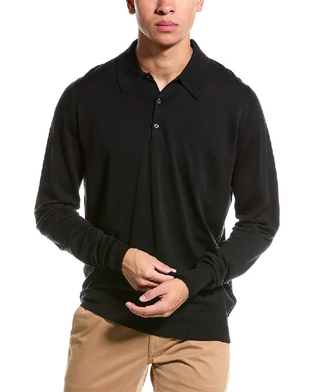 Men’s short-sleeve fizz polos-Todd Snyder Long Sleeve Wool Polo Shirt