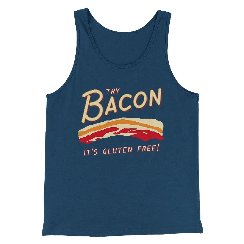 Men’s short-sleeve lark tops-Try Bacon Men/Unisex Tank Top