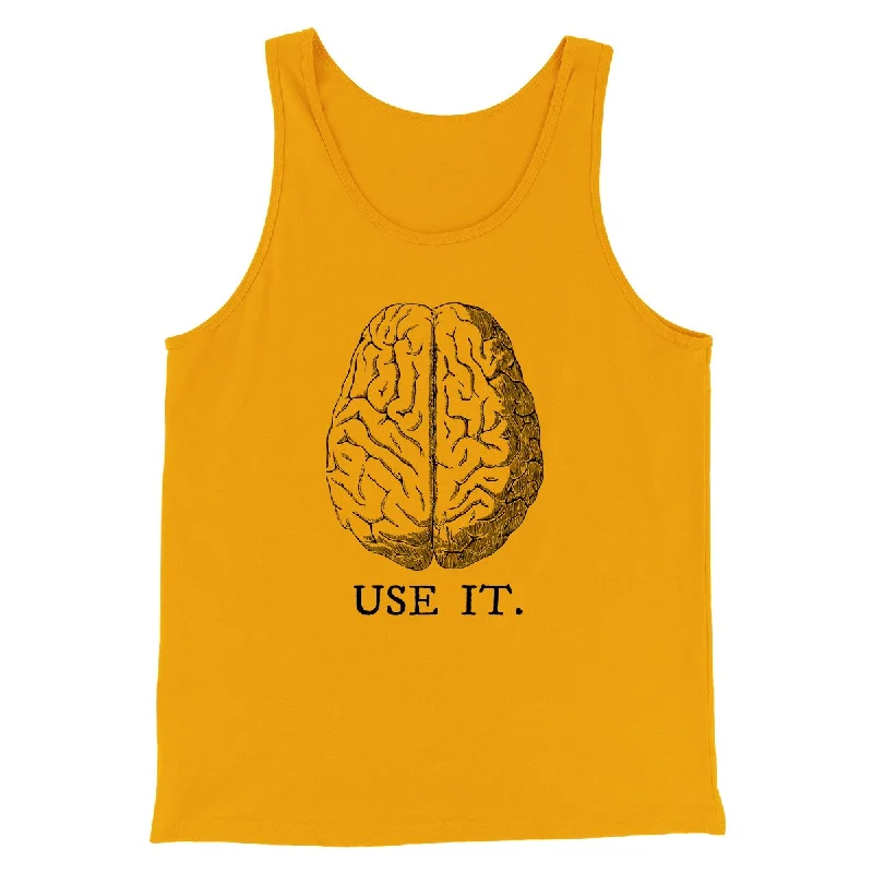 Men’s short-sleeve quill tops-Use Your Brain Men/Unisex Tank Top