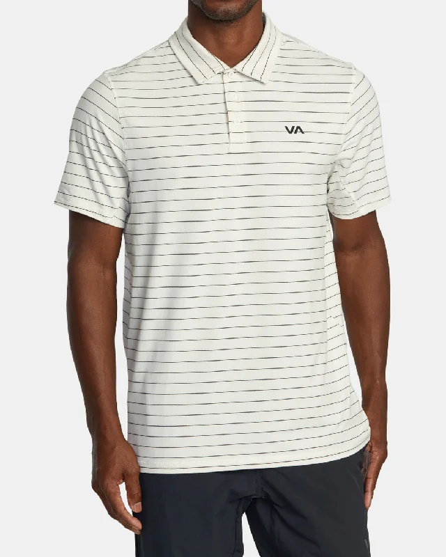 Men’s short-sleeve tilt polos-VA Sport Vent Technical Polo Shirt - Off White