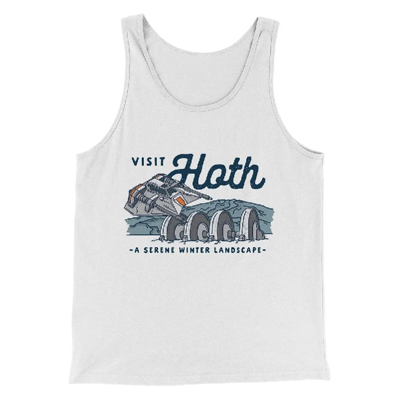 Men’s short-sleeve gush tees-Visit Hoth Funny Movie Men/Unisex Tank Top