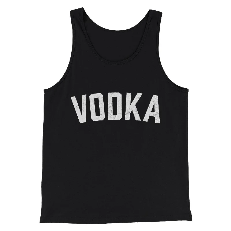 Men’s short-sleeve teak tops-Vodka Men/Unisex Tank Top