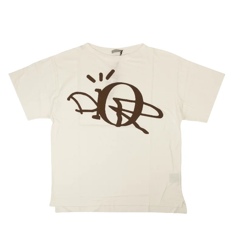 Men’s short-sleeve vent polos-White And Brown Dior x Cactus Jack Slub Cotton T-Shirt