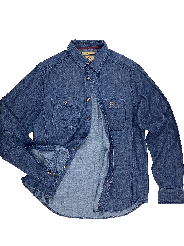 Men's sleek nano shirts-Work Denim Shirt 3009